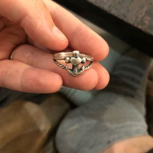 Faith, hope, love, twisted rope ring